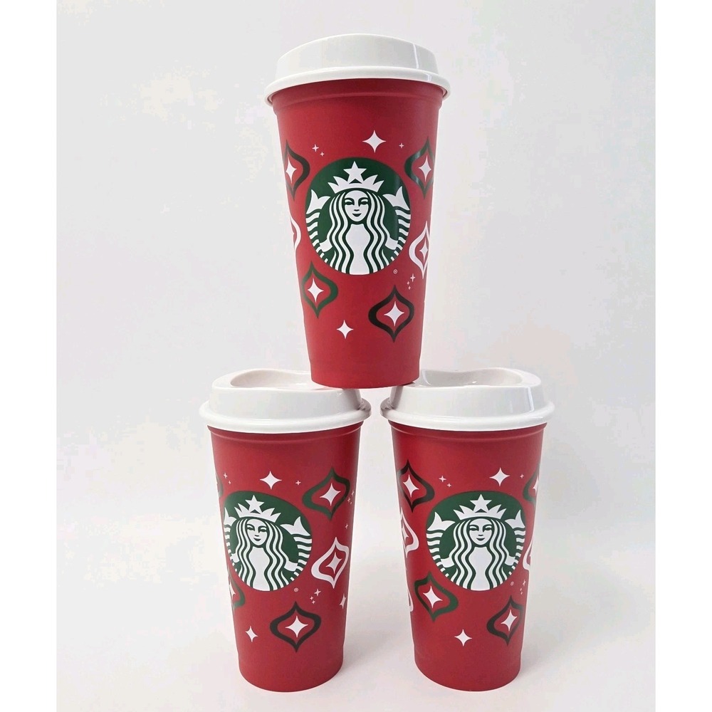 New! 3 Starbucks Red Cup Holiday 2023 Christmas 16oz Hot Tumbler Grande